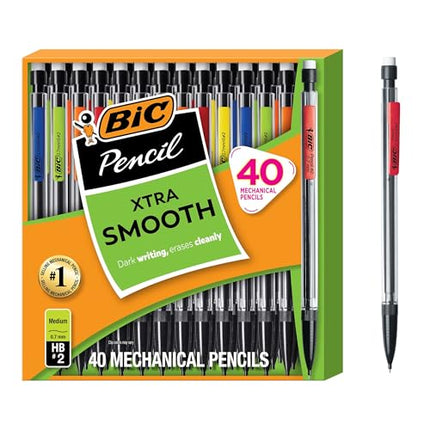 Amazon.com : BIC Xtra Smooth Mechanical Pencil with 0.7 mm Medium Point, Refillable and Retractable, 40-Count Pack : Office Products