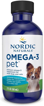 Nordic Naturals Omega-3 Pet, Unflavored - 2 oz - 294 mg Omega-3 Per One mL - Fish Oil for Small Dogs & Cats with EPA & DHA - Promotes Heart, Skin, Coat, & Immune Health