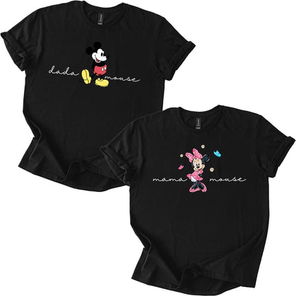 Mama Mouse Dada Mouse Tee T-Shirt Shirt Matching Couple Unisex Family Vacation (Single Item)