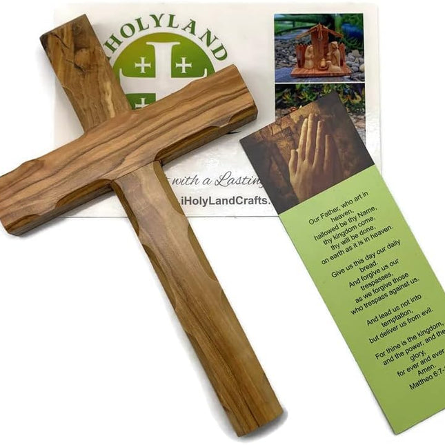 Olive Wood Wall Cross from Bethlehem, Wall Hanging Wooden Crosses for Wall