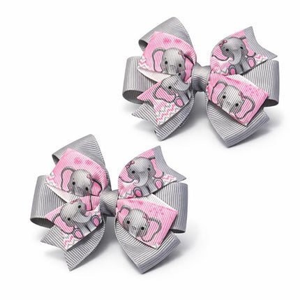 Elephant Toddler Hair Bow Set