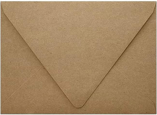 A9 Contour Flap Invitation Envelopes, 5 3/4" x 8 3/4", Grocery Bag Brown, 70 lb Text, 50 Count