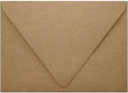 A9 Contour Flap Invitation Envelopes, 5 3/4" x 8 3/4", Grocery Bag Brown, 70 lb Text, 50 Count