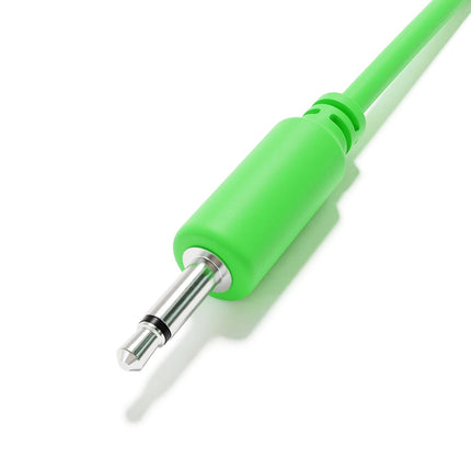 5-Pack - Mono Modular Patch Cables - TS 3.5mm 1/8" Eurorack Synthesizer [Green | 10 cm - 3.94"]