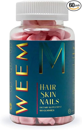 WEEM Hair Skin Nails Biotin Gummies vegan formula 60ct wide view
