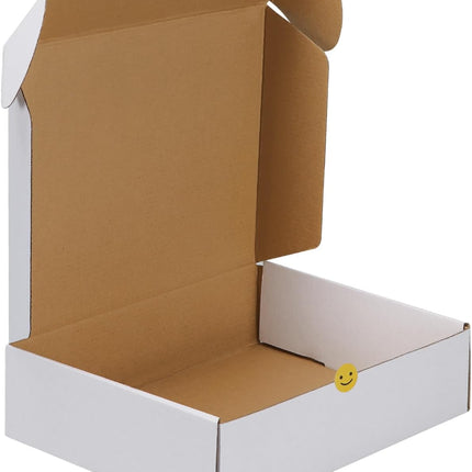HORLIMER 12x9x4 inches Shipping Boxes Set of 1, White Corrugated Cardboard Mailer Box for Packing, Mailing, Small Business