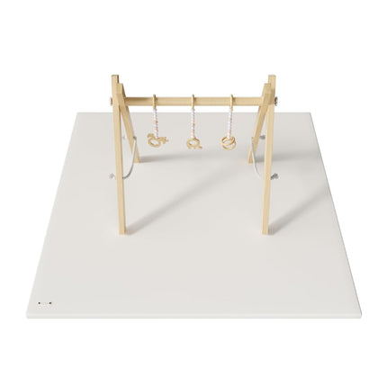 Baby Play Mat, Vegan Leather Cover, 49" x 49", 1.2" Thick, Beige