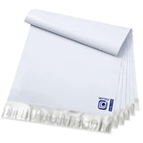 100 pcs 10x13 Inches White x Silver Poly Mailers Shipping Envelopes, Strong Adhesive Sealing, Waterproof, and Tear-resistant Postal Mailing Bags for Clothing, Books, and Accessories
