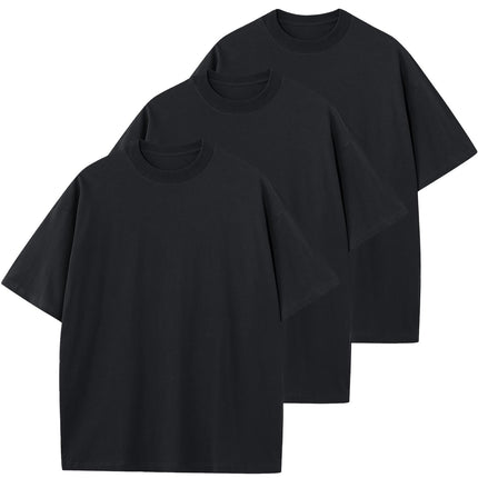 Men's Cotton T-Shirts Oversized Unisex Short Sleeve Crew Neck Loose Basic Tops Solid Athletic Tee