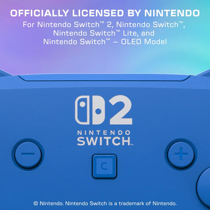 Turtle Beach Afterglow Wave Wireless RGB Gaming Controller - Officially Licensed for Nintendo Switch 2, Nintendo Switch/Switch Lite/OLED - TMR Thumbsticks, Customizable Lighting – Blue