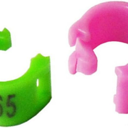 100pcs/lot 5mm 1-100 Numbered Clip snap Plastic Bird Ring Leg Bands Parrot Finch Canary Grouped (White)