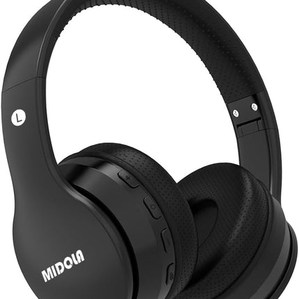 Kids Headphones Bluetooth 5.4 Wireless 68H Play Time Volume Limit 85/94dB Over-Ear Foldable Headset,Type-C Fast Charging,with Wired Aux Mic for Toddler Child Pad Tablet Black