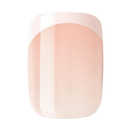 Kiss Impress No Glue Mani Press On Nails, Design, 'Chic French', Pink, Short Size, Squoval Shape, Includes 30 Nails, Prep Pad, Instructions Sheet, 1 Manicure Stick, 1 Mini File