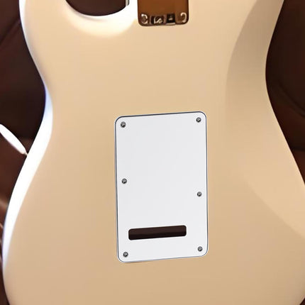 6 Holes Guitar Back Plate Cavity Cover Pickguard for Fender Standard Stratocaster Strat ST Modern Style Electric Guitar,White 3ply