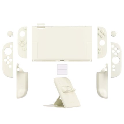 Hard Case for Nintendo Switch 2 with Extra Stand & Thumb Grip Caps | Split Design, Dockable Protective Full-Body Shell Cover for Nintendo Switch 2 | Solid Color Series, Antique Yellow