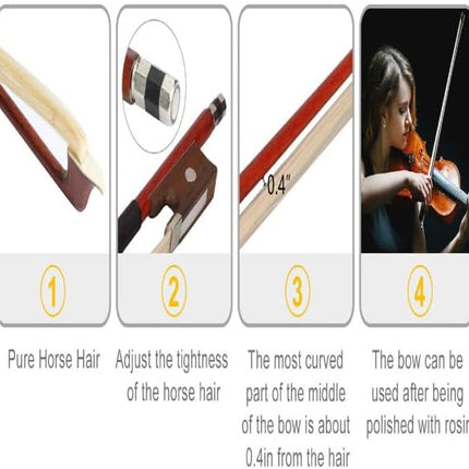 Full Size 4/4 Natural Acoustic Violin Set for Beginners or Professionals with Soft Case Bow and Rosin – Basswood Body, Smooth Tone, Classic String Musical Instrument Starter Kit
