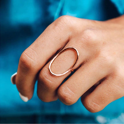 Classic Minimalist Geometric Ring 14K Gold Geometric Circle Knuckle Statement Rings Irregular Finger Rings Open Rings Shaped Geometric Ring for Women with Cubic Zirconia Statement Ring (Gold 8)
