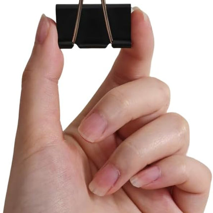 Amazon Basics Sturdy Binder Clips, Office Supplies, Medium 1.25 in, Document Organizing, Black, 96 Count (8 Pack of 12)