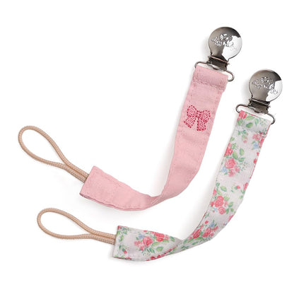 Itzy Ritzy Fabric Pacifier Straps - 2-Pack in Bows & Floral