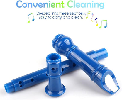Blue German Style Soprano Recorder in C Key - photo 2
