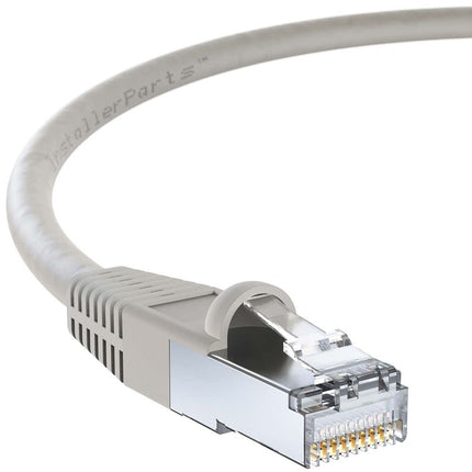 InstallerParts (10 Pack Ethernet Cable CAT6 Cable Shielded (SSTP/SFTP) Booted 5 FT - Gray - Professional Series - 10Gigabit/Sec Network/High Speed Internet Cable, 550MHZ