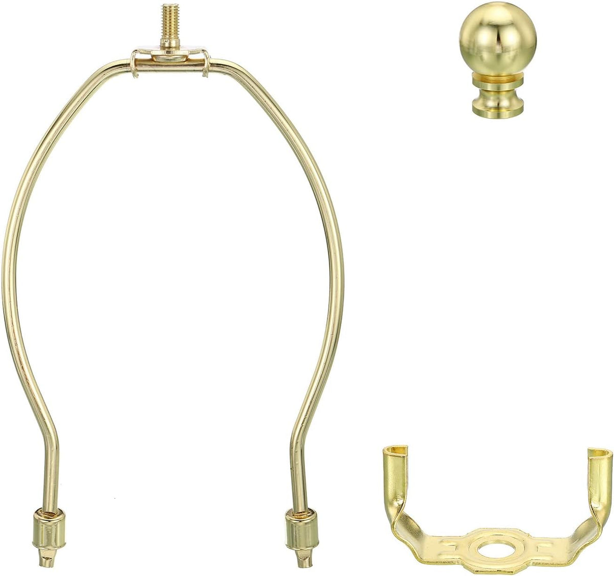 7 Inch Gold Tone Lamp Harp Kit with Finial - photo 4