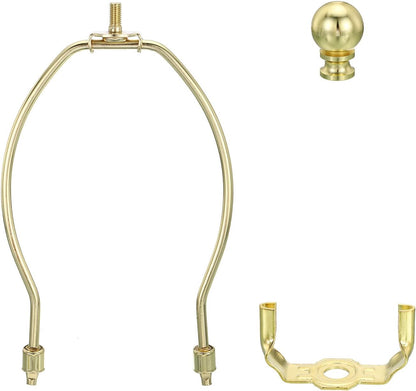 7 Inch Gold Tone Lamp Harp Kit with Finial - photo 4