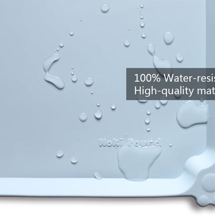 Hoki Found Silicone Pet Food Mats - Non Slip Bowl Placemats for Dogs & Cats - Waterproof, Suitable for Carpet - Frost