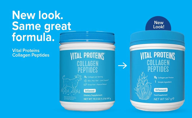 Vital Proteins Collagen Peptides Powder supplement facts and nutrition label 20oz