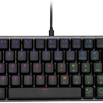 Cooler Master SK620 60% Space Gray Mechanical Low Profile Gaming Keyboard, Click Blue Switches, Customizable RGB, Ergonomic Design, USB-C Connectivity, Mac/Windows, QWERTY (SK-620-GKTL1-US)