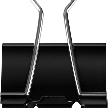 Amazon Basics Sturdy Binder Clips, Office Supplies, Medium 1.25 in, Document Organizing, Black, 96 Count (8 Pack of 12)