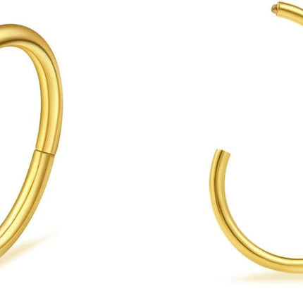 2 Pcs Small Cartilage Hoop Earrings for Women Men, 18G Opal Silver Earrings Hypoallergenic 316L Surgical Steel Hinge Huggie Hoop Earrings for Helix,Tragus,Conch,Rook,Earlobe Piercing Jewelry Nose Ring