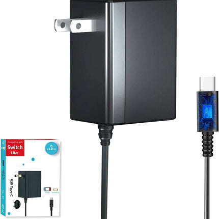 Charger for Nintendo Switch with 5FT Charging Cable, AC Power Supply Adapter for Nintendo Switch/LITE/OLED Work as Original Charger, Support Switch TV Dock Mode Output 15V2.6A USB C Chargers
