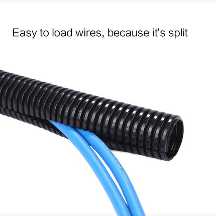 Alex Tech 10ft - 1/2 inch Split Wire Loom Tubing - Black