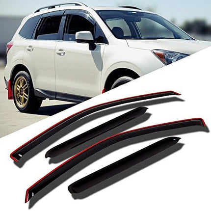 TuningPros WD-748 Tinted Smoke Out-Channel Window Visor Deflector Rain Guard 4-pc Set