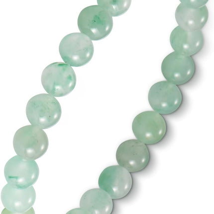 African Jade Bracelets for Women Men 6.8 inch African Jades Crystal Round Beaded Stretch Bracelet Natural Gemstone Handmade Polishing Stone for Spiritual Healing Meditation Yoga