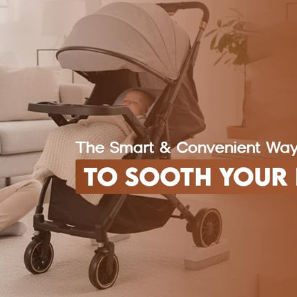 Smart Stroller Rocker for Baby – Automatic Parent-Like Rocking with Remote Control, 30/60/90 Min Timer, Type-C Rechargeable Battery (5 Hours), Fits Single-Wheeled Strollers