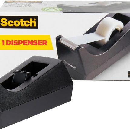 Scotch Desktop Tape Dispenser, Black, 2.7 in. x 2.7 in. x 6.4 in., 1 Tape Dispenser, Polystyrene (PS)