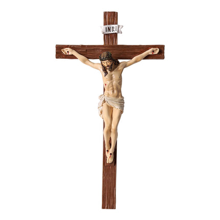 Crucifix Wall Cross 10 Inch,Jesus Cross Home Décor,Jesus Statue Catholic Hanging Cross for Wall Art,Religious Wall Crucifix Decor,Crucifijos Catolicos