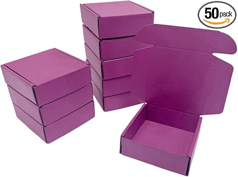50 Pcs Cranberry Mini Corrugated Box Mailers