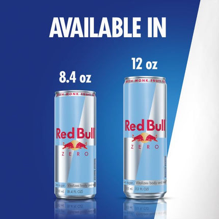 Red Bull Zero Energy Drink, 8.4 fl. oz., with 80mg Caffeine, Taurine & B Vitamins, Pack of 12 cans