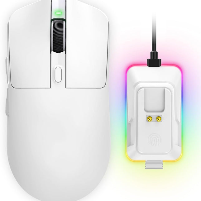 Wireless Gaming Mouse, Tri-Mode 2.4GHz/USB-C/Bluetooth Wireless Mouse with RGB Charging Dock, 24000 DPI, 60Hrs Battery