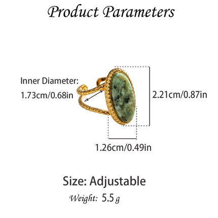 Geometric Oval Statement Ring for Women Open Band Wrap Finger Rings
