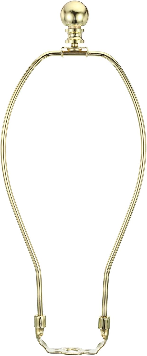 10.5 Inch Gold Tone Lamp Harp Kit with Finial