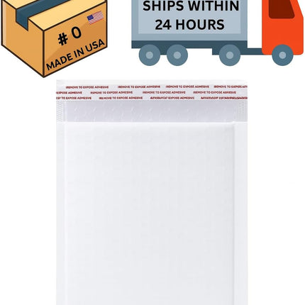 SourcetoHome 100-Pack #0 Bubble Mailers – 6x10” | Made in USA | Recyclable - General - detail view 2
