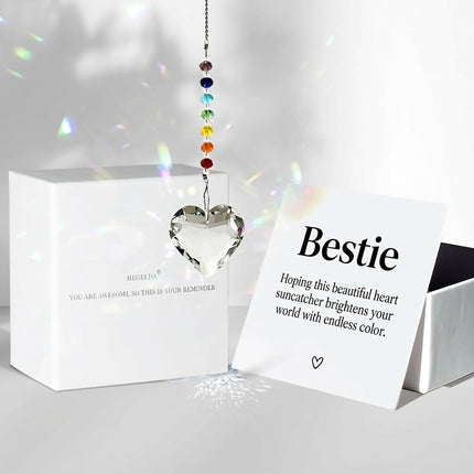 Regalos de calcetín navideño para mujer, adorno atrapasol de cristal