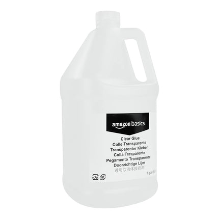 Amazon Basics All Purpose Washable Clear Liquid School Glue for Making Slime, Paper, Cardboard, Wood, Craft Projects, 128 fl oz
