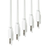 5-Pack Mono Modular Patch Cables, TS 3.5mm 1/8 Inch, White, 10 cm