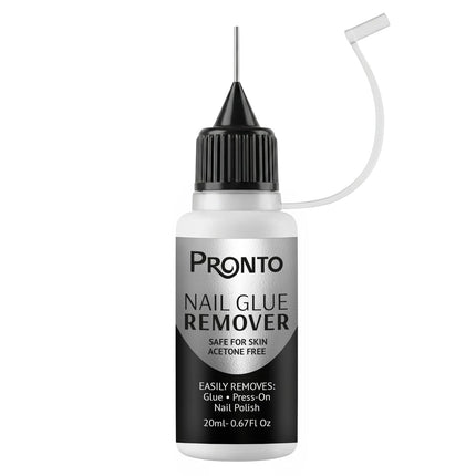 Pronto 20 mL Nail Glue Remover, Acetone Free for Press On Nails, Removes Nail Glue, Gel & Polish, Gentle on Natural Nails & Skin, Professional Nail Glue Dissolver with Precision Applicator