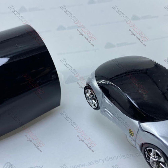 Gloss Obsidian Black Automotive Vinyl Wrap Roll, 5 ft x 1 ft